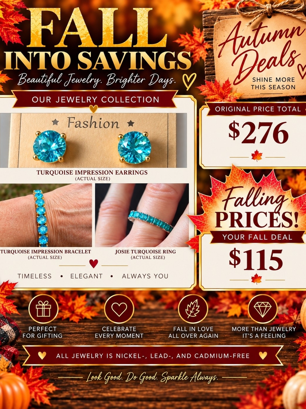 Park Lane Turquoise Impression Earrings & Bracelet; Turquois Josie Ring